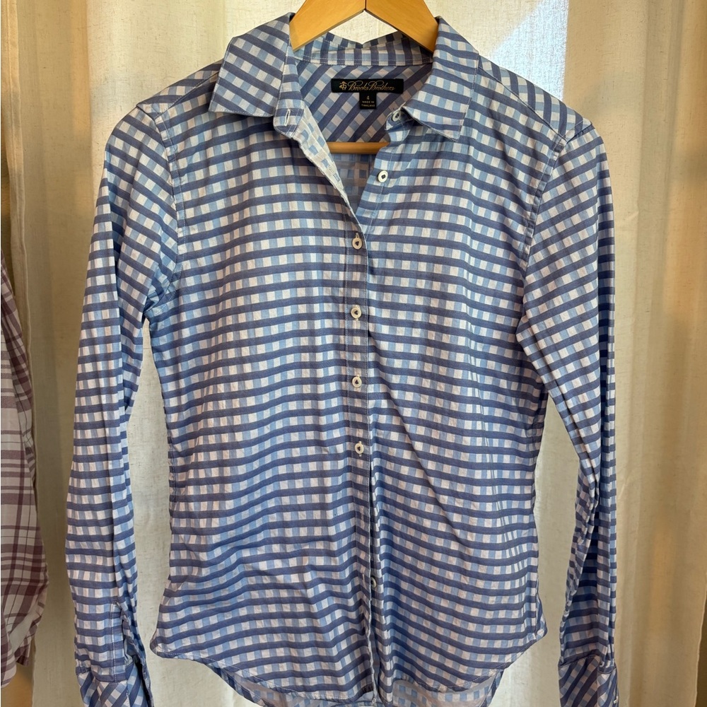 Brooks Brothers Blue and White Checkered Shirt